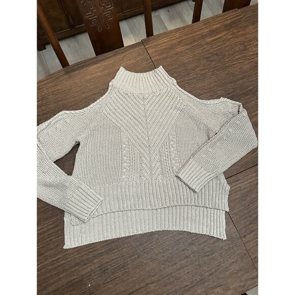 Miou Muse Cream Sweater Cold Shoulder Size Small - Picture 4 of 9